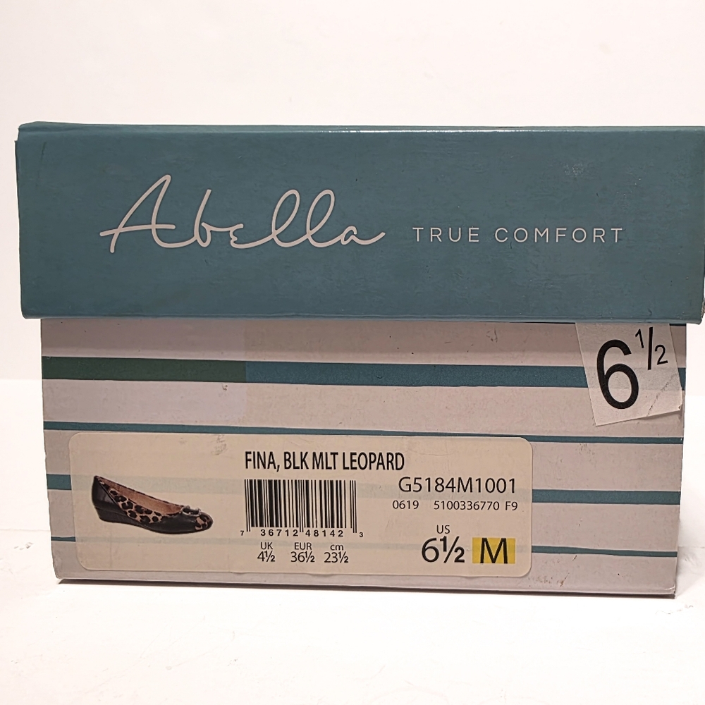 Abella Fina Small Kitten Heel Wedge Slip On Leopard Animal Print Shoes Size 6.5 - Picture 11 of 12
